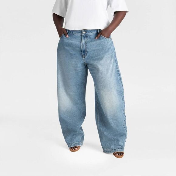 KBB by Kahlana Pants - KBB by Kahlana -  Women's Mid-Rise 'The Barrel Leg Je Blue